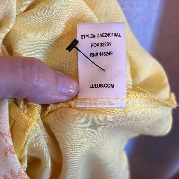 Lulus Yellow Floral Flirty Dress Size XS - Picture 5 of 5